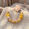 Personalized Name Pacifier Clip Silicone Wooden Dinosaur Baby Teether Holder BPA Free Custom Soother Chain Handmade Dummy Clip