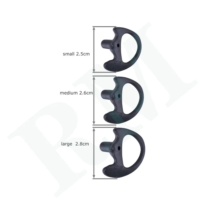 Lot 5 Pair White Silicone Earmold Earbud for Universal Walkie Talkie Radio Air Acoustic Coil Tube Earpiece Headphone S/M/L Size