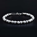 2026 Classic 6mm Tiger Eye Stone Hematite Beaded Bracelet Adjustable Stainless Steel Chain Bracelet for Men Women Jewelry Gifts