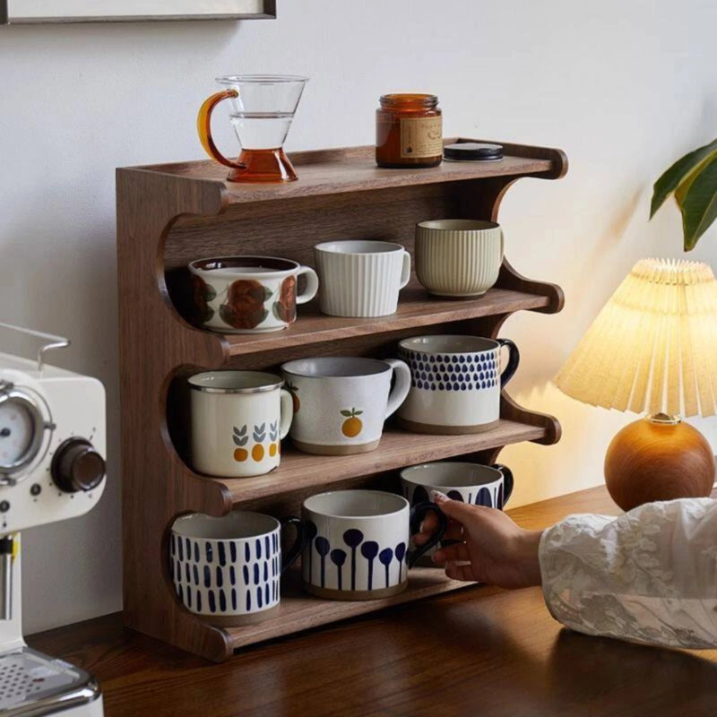 Mug Storage Shelf Elegant Cup Rack Desktop Double - Tier Coffee Display Space - Saving for Collectors - View 6 | SAMAG