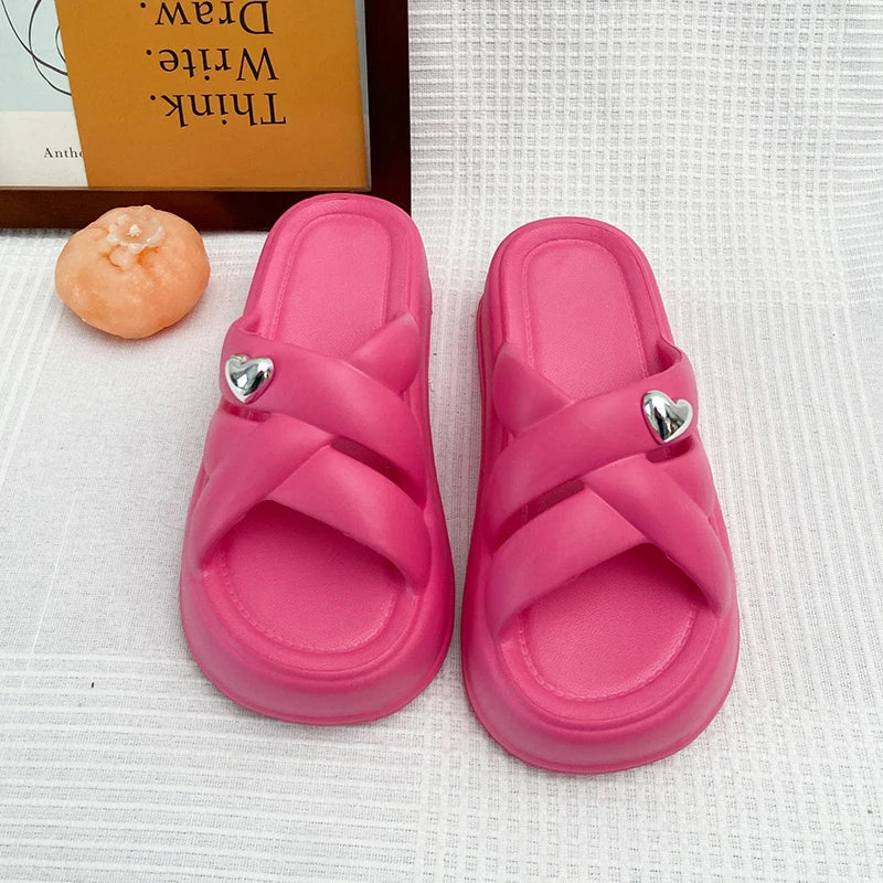 Slippers for Women's Summer Outer Wear New Super Popular Sandals Thick-Soled Non-Slip Beach and Seaside Slippers