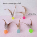 Funny Cat Elastic Ball Toy Interactive Balls Pet Supplies Feather Football Toys Dog Playthings Kitten