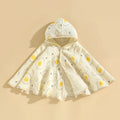 Baby gauze cape bath towel, soft and absorbent. Baby hooded cape, cartoon style bathrobe, children's bath towel.