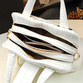Cowhide leather Women handbag Lace crocodile pattern mother bag shoulder messenger three-layer middle-aged Portable Boston Bags
