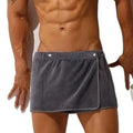 Sexy Sleep Bottoms Microfiber Pajamas Men Nightwear Short Towel Pants Side Split Bathrobe Culottes Soft Thick