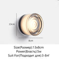 Modern Circular Wall Lamp LED Glass Wall Lamp Sconce Living Room Corridor Bedroom Bathroom Home Decoration Indoor Lighting