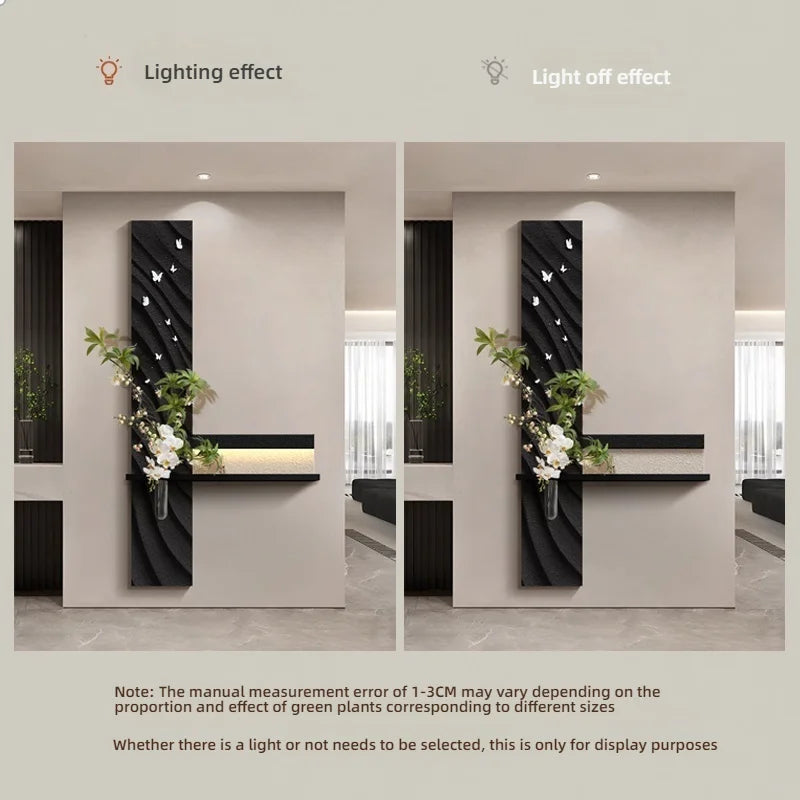 Hydroponic Green Plants Entrance LED Decorative Painting Sandstone Home Decoration Living Room Bedroom Corridor Mural Light