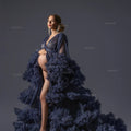 Maternity Dresses for Photoshoot Puffy Tulle Women Robe Long Sleeve Maxi Gown Wedding Anniversary Pregnancy Sleepwear Nightwear