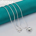SHSTONE 18K Gold Heart Necklace For Woman Men Neck Chain Fashion Party Wedding Engagement Charm Jewelry Lovers Birthday Gifts