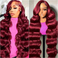 Burgundy 13x6 HD Lace Frontal Body Wave Wig 99J Transparent 13x4 Lace 30 40 Inch Front Human Hair Wigs For Women PrePlucked