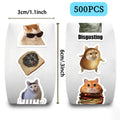 50-500PCS Cute Funny Dogs Cats MEME Stickers Roll Animal Cartoon Decals Toys Sealing Labels Kids Reward Stickers Gifts