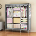 Closet Wardrobe Organizer Storage Rack Portable Clothes Shoe Clothing Shelf Dustproof Non-woven Fabric Quick and Easy to Assembl