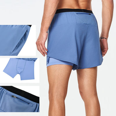 4XL Men Running Double - Layer Shorts Gym Sports Quick Dry | SAMAG