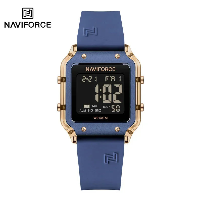 NAVIFORCE New Wristwatch for Women Multifunction Digital Waterproof Auto Date Display Silicone Strap Fashion Luxury Woman's Watc