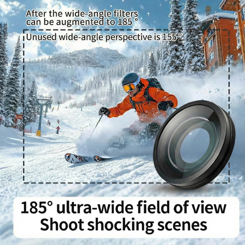 185° Ultra Wide Angle Lens for DJI Osmo Action 6 HD Optical Glass Filter Action Camera Accessories Quick Install