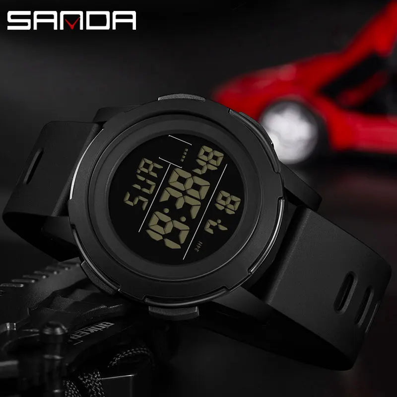 SANDA New Men Sport Wristwatch Luxury Luminous LED Analog Digital Display Stopwatch Waterproof Male - Visuel 2 | SAMAG