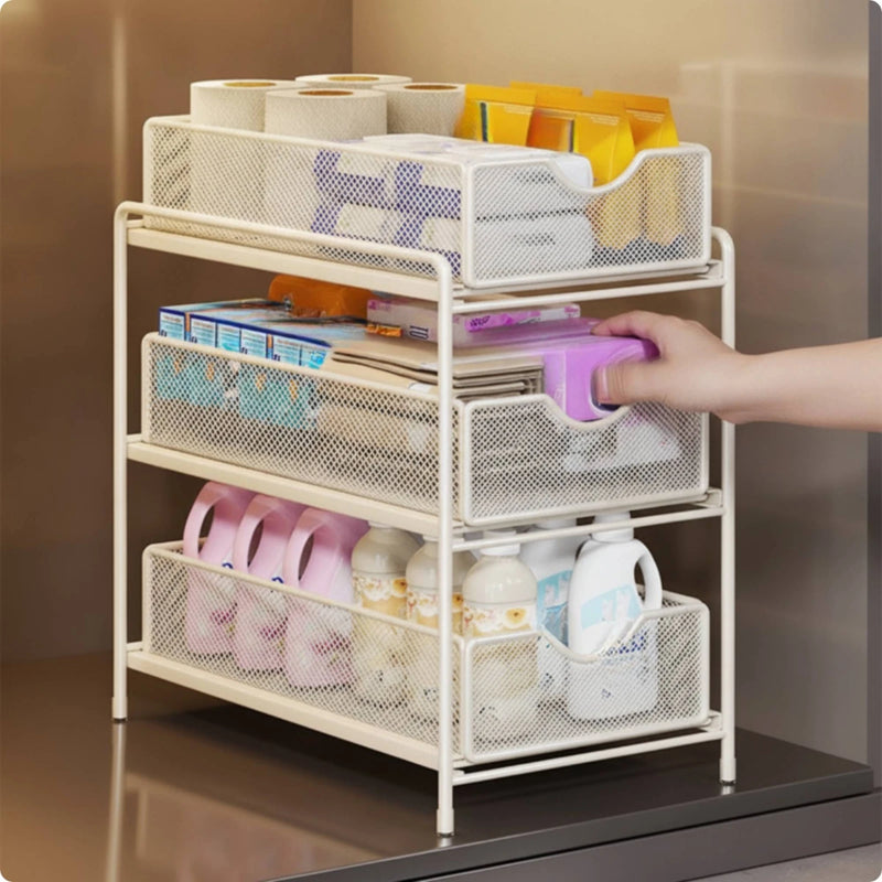 Under - Sink Storage Rack Space - Saving - Organizer with Pull - out Baskets Heavy Duty for Bathroom - View 4 | SAMAG