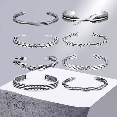 Vnox Retro Bangles for Men, Twisted Stainless Steel Knot Cuff Bracelet, Vintage Male Sport Accessory | SAMAG