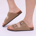 Bebealy Summer Women's Clogs Women's Cork Slippers Soft Beach Sandals Retro Mules With Adjustable Buckles Unisex Home Sandals