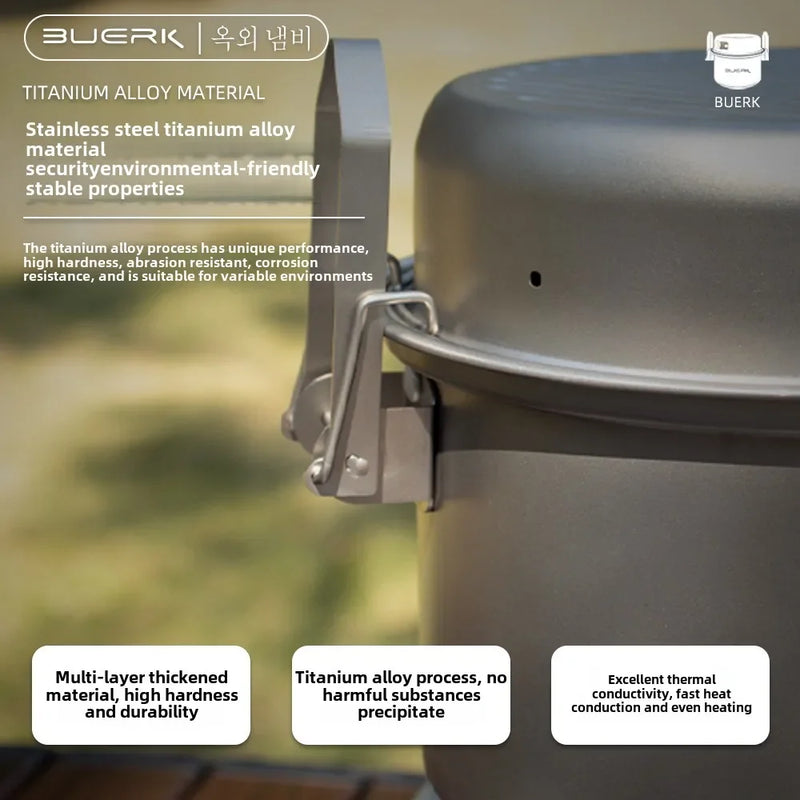 Outdoor Camping Multi Functional Steaming and Frying Pot, Stewed Rice Cooking Tool, 304 Stainless Steel Micro Pressure Cooker