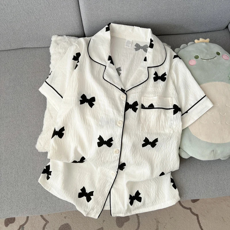 2 Summer Short-Sleeve Pajama Set for Women, Comfortable | SAMAG