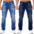 Straight Jeans Men Washed no hole Spring Summer Boyfriend | SAMAG