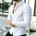 Men's Shirt with Contrasting Print, Black, White, and Red | SAMAG