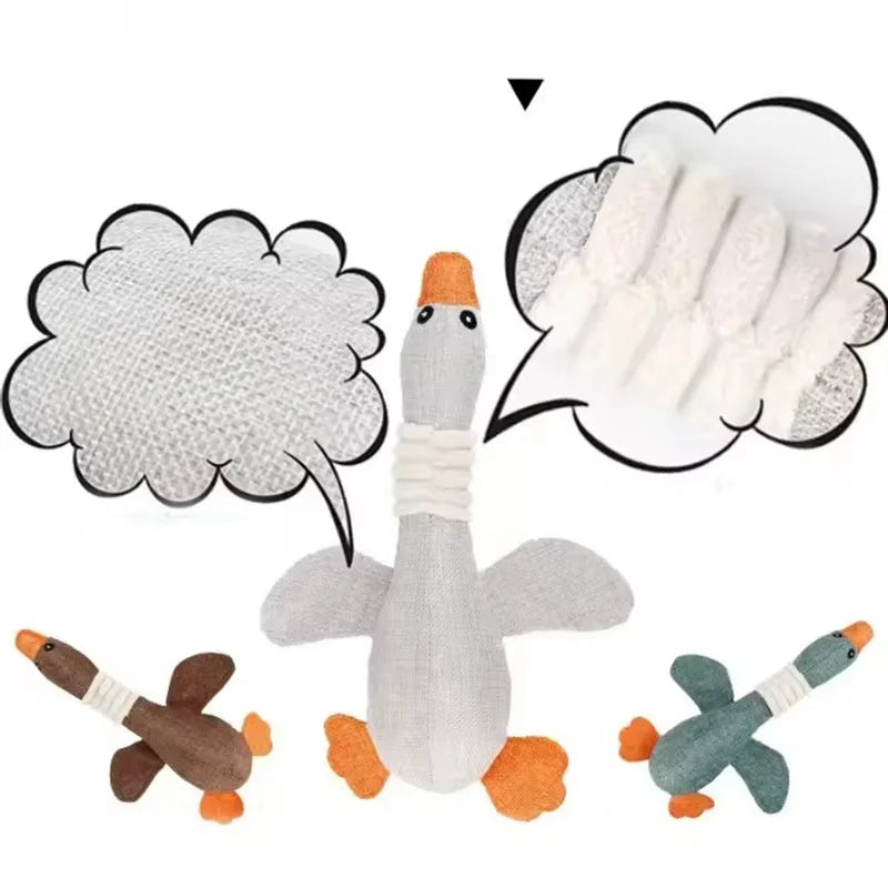 Soft Plush Dog Squeaky Toy Bite Resistant Molar Chew Doll Interactive Sound Pet Toy Puppy Anxiety Relief Boredom Relief Companio