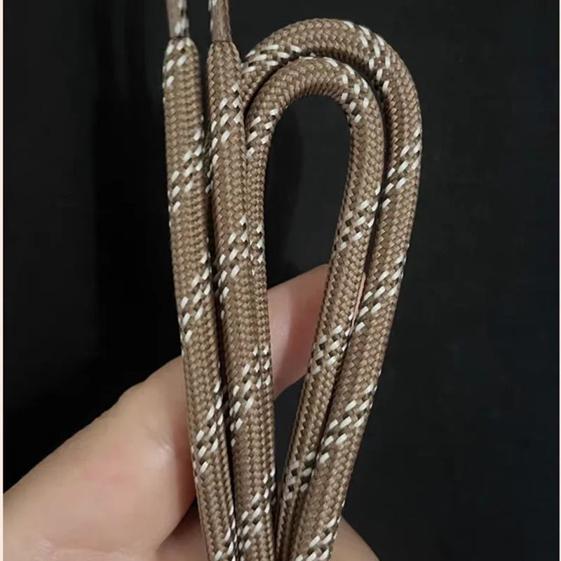 1 Pair Dot Thread Twill Round Rope Shoelaces Sneaker Sport DE Training Shoes White Leather Leisure Casual DIY Shoes Lace