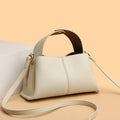 Luxury Vintage Soft Leather Women Boston Bag Minimalist Fashion Commute Shoulder Crossbody Handbag