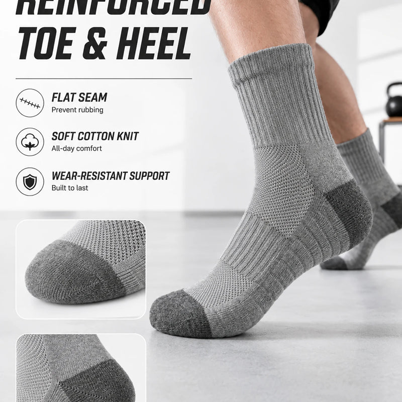 1/3/6pairs Men's Cotton Crew Sports Socks Breathable Mesh | SAMAG