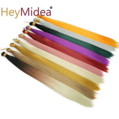22-28Inch Straight Pony Hair Bundles Crochet Braids Hair Silky Colorful Synthetic Braiding Hair Ombre Synthetic Hair For Women
