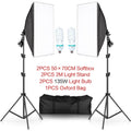 Studio Kit Photo Softbox Light Box Lighting Single Led Lamp with Tripod Photography Shooting Soft Box Flash E27 Accessories