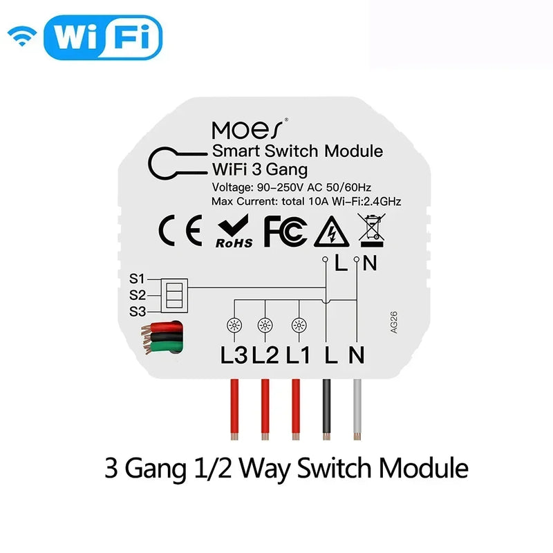 MOES Tuya Smart ZigBee WiFi Switch Module Dimmer Curtain Switch Smart Life App Remote Control Alexa Google Home Voice Control