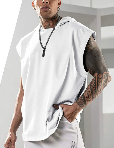 Vest Hooded Solid Color New Men's Casual Pullover Sports | SAMAG