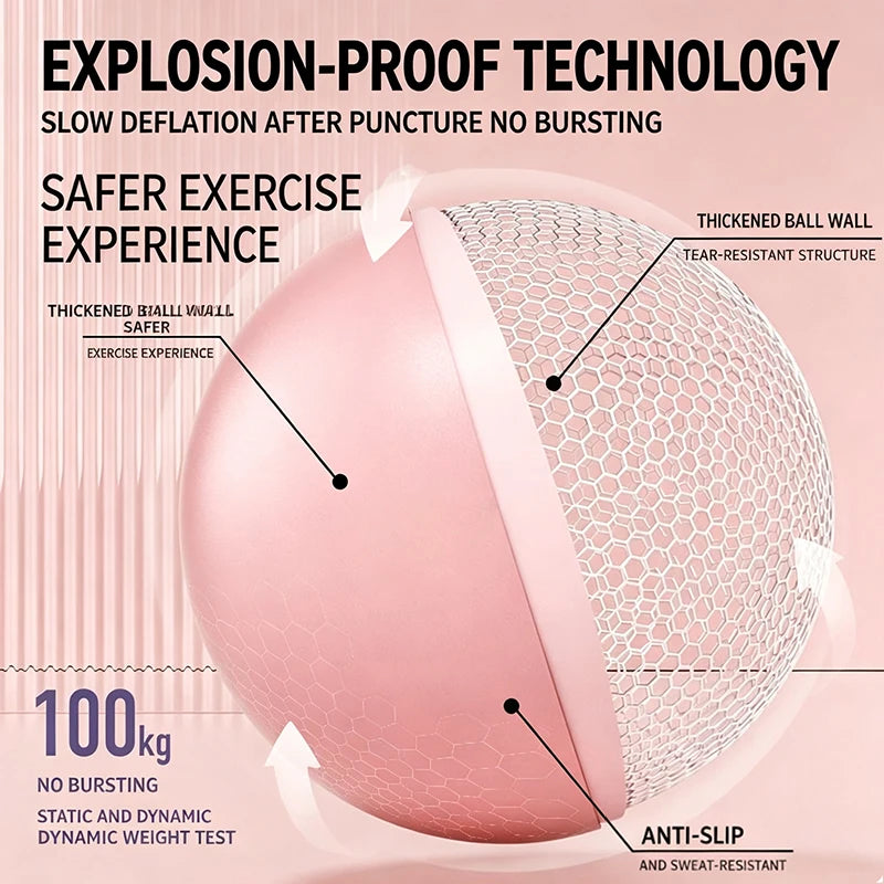 25cm Pilates Mini Yoga Ball Anti‑Burst Thick PVC Exercise | SAMAG