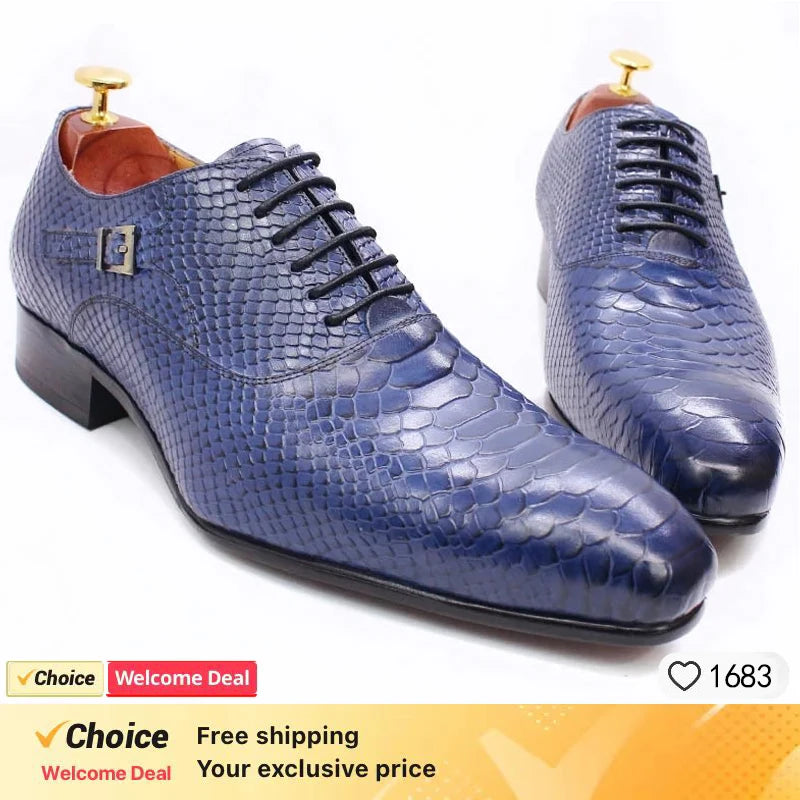 Italian Handmade Men's Oxford Shoes Real Calf Leather Black Brown Classic Brogue Business Wedding Dress Shoes For Men 2026 New