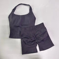 1-2pcs Gym Set Women Backless Tank Tops High Waist Scrunch Seamless Shorts High Waist Yoga Leggings Workout Sets Gym Suit