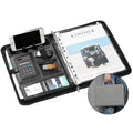 A4 Portable File Folder with Calculator Binder Organizer Manager Office Document Pad Briefcase PU Leather Padfolio Bag Customize