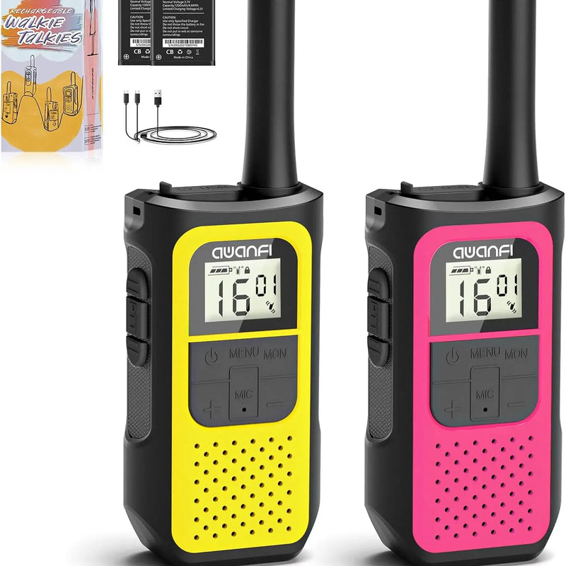 2/3/4 Pack Walkie Talkies for Adults and Kids, Long Range Rechargeable 2 Way Radios with VOX for Camping Hiking Cycling