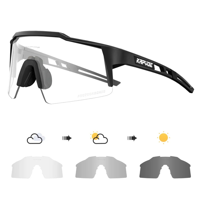 Kapvoe Red Photochromic Cycling Sunglasses for Men Blue | SAMAG