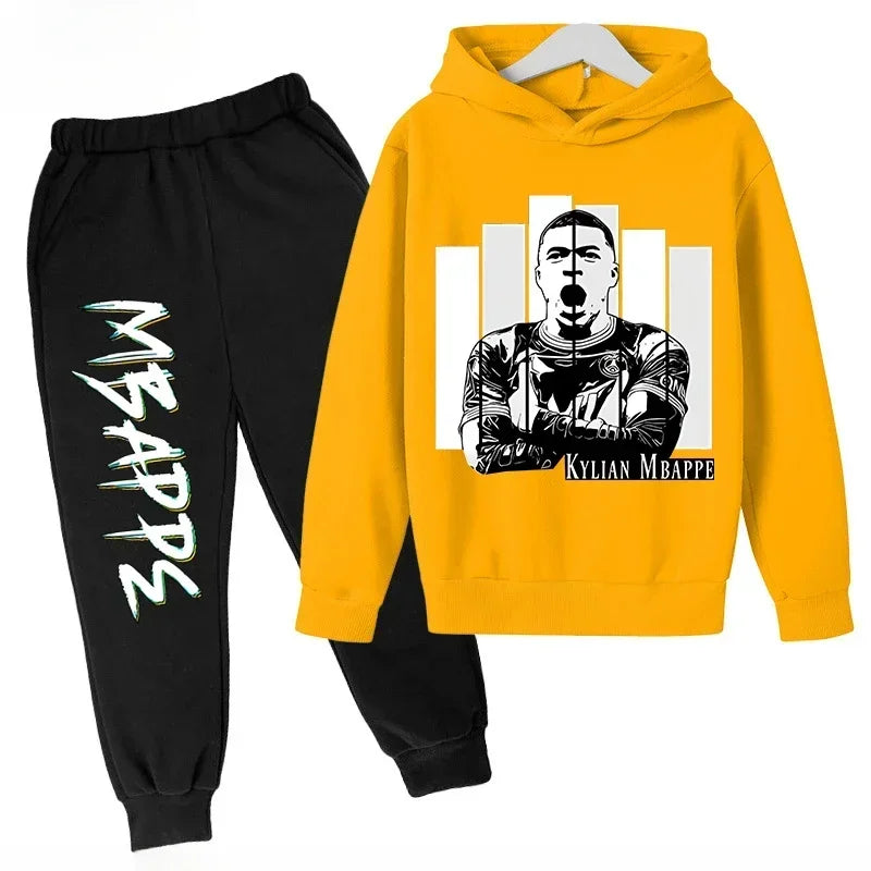Spring Autumn Children's Hoodie Set Mbappe Print | SAMAG