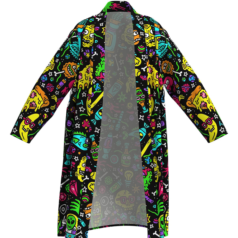 2026 new men's home robe 3D digital full-print casual bathrobe spring and summer thin quick-drying home robe with belt can be wo