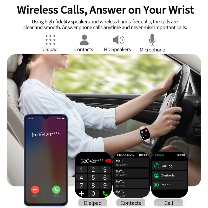2026 New Smartwatch Bluetooth Call Fitness Tracker Heart Rate Sleep Record Outdoor Sport Watch for  Android/IOS Men Women Gift