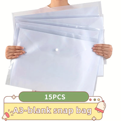 15 - Pack Thickened PP 8K A3 Transparent Folder Clips | SAMAG