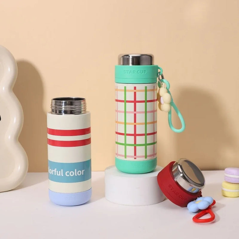Reusable Portable Stainless Steel Thermos Mug Elegant Cute Water Cup Fashionable Leak Proof Thermos Cup Office