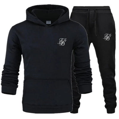 Sik silk Men Sets Fashion Autumn Spring Sporting Suit Sweatshirt Sweatpants Clothing 2 Pieces Slim Tracksuit | SAMAG