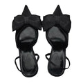Spring 2026 Pointed Bow High Heels, Black Toe Sandals, Fashionable and Sexy Women's Shoes, Slim Heels