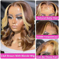 Hot Red Short Body Wave Lace Front Wigs 13x4 HD Bob Lace Wig Pre Plucked Glueless Synthetic Daily Wear Cosplay Heat Resistant