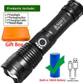 Most Powerful Flashlights High Power XHP70 LED Super Bright Torch USB Rechargeable Zoomable Lantern for Camping Hunting  26650